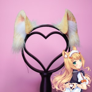 Orejas de gato para cosplay inspiradas en Nekopara Maple en amarillo