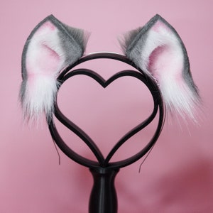 Cat Ears Kitty Ears Faux Fur Ears in Gray Animal Ears