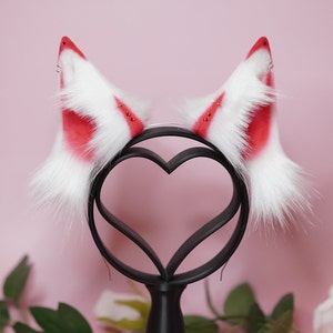 Shrine Kitsune Fox Ears in white and red