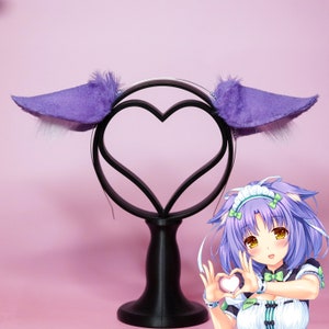 Orejas de gato para cosplay inspiradas en Nekopara Cinnamon en morado