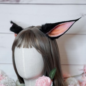 Fantasy Cat Ears For Cosplay Black - Faux fur Cat ears in Black - Cat Costumes ears