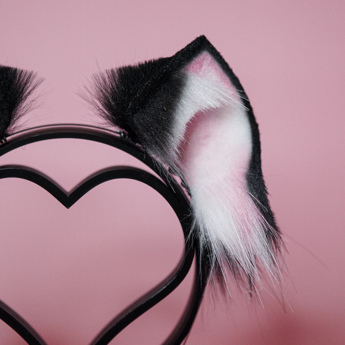 Cat Ears Kitty Ears Faux Fur Ears in Black Animal Ears - Etsy