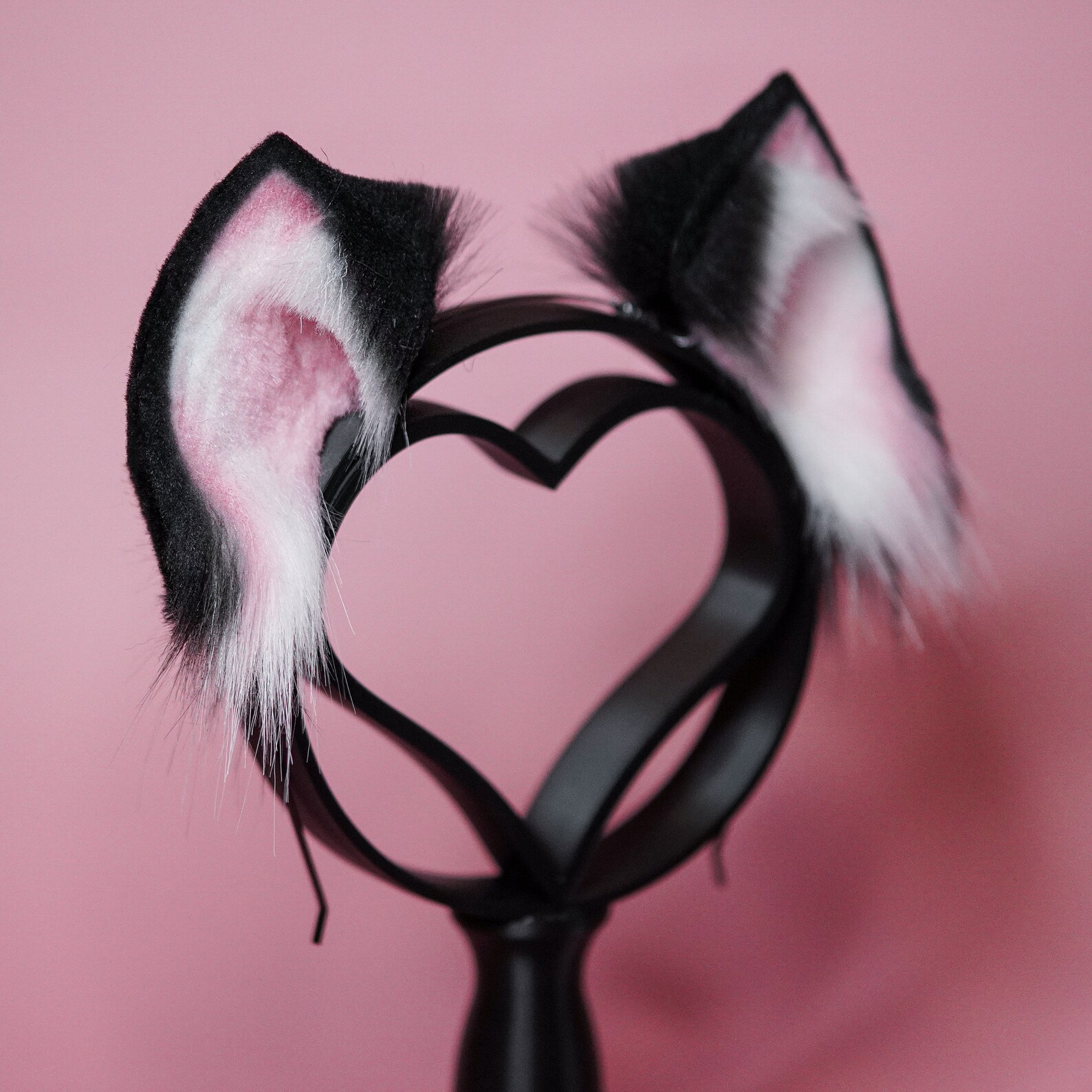 Cat Ears Kitty Ears Faux Fur Ears in Black Animal Ears - Etsy