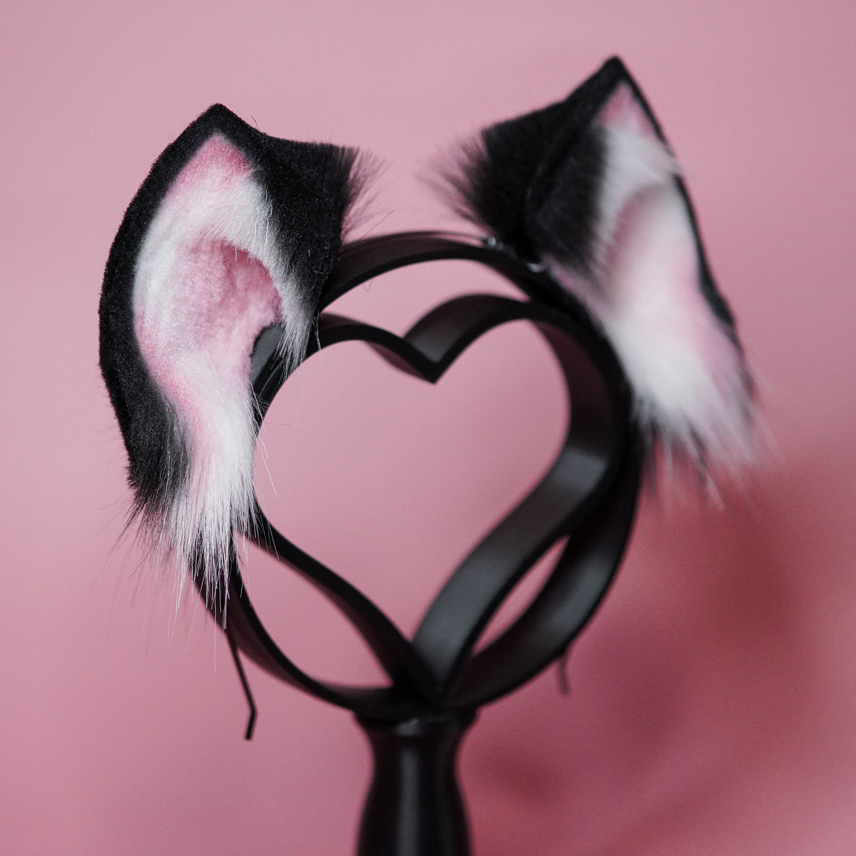 Cat Ears Kitty Ears Faux Fur Ears in Black Animal Ears - Etsy