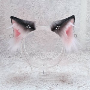 Cat ears in gray with charms for cosplay