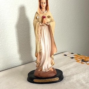 Vintage Statue Maria Rosa Mystica Montichiari 3 Rosas Italy, Religious Statue, Religious Figure
