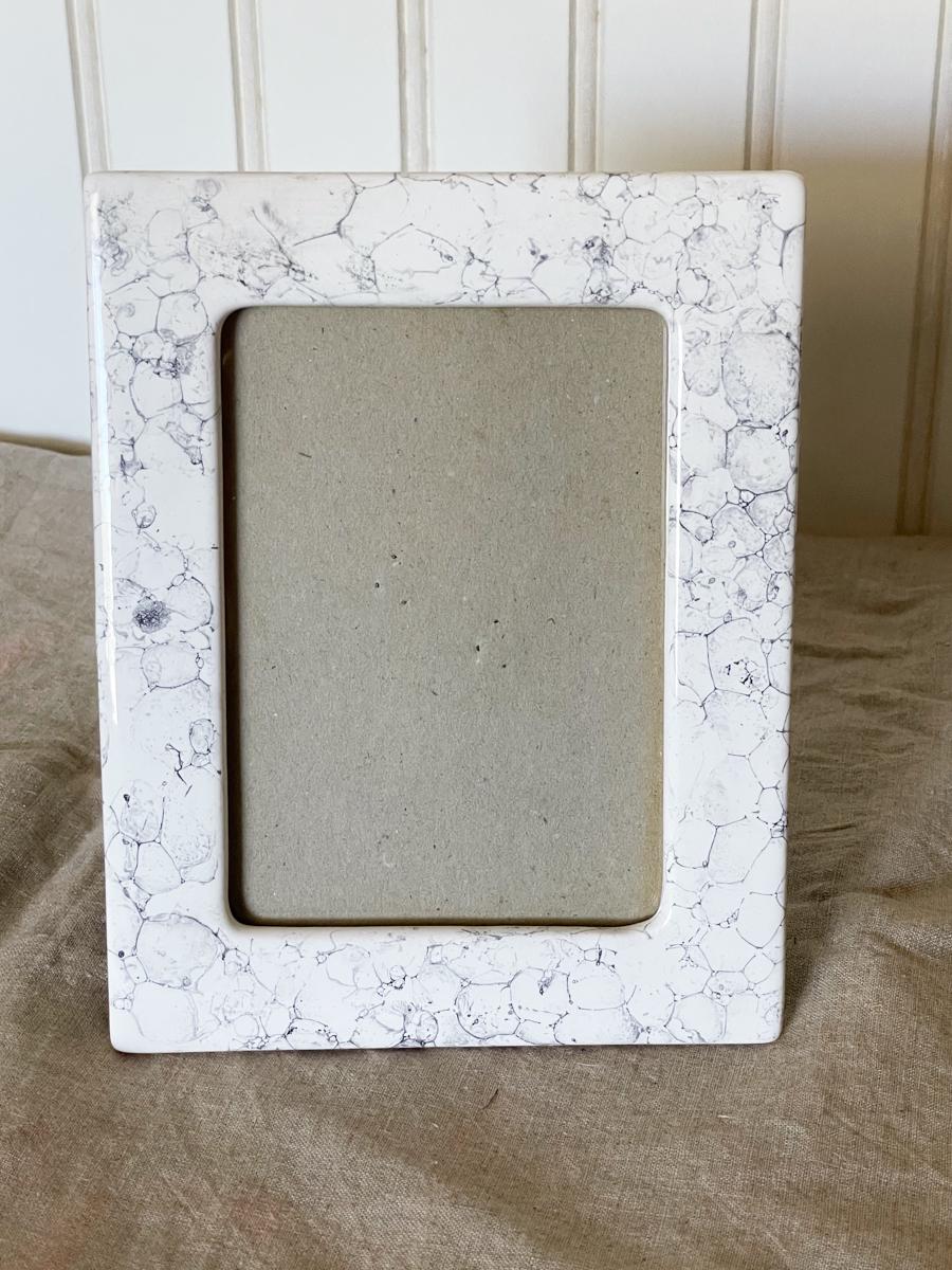 Cornice in ceramica marmorizzata vintage 4x5,5"