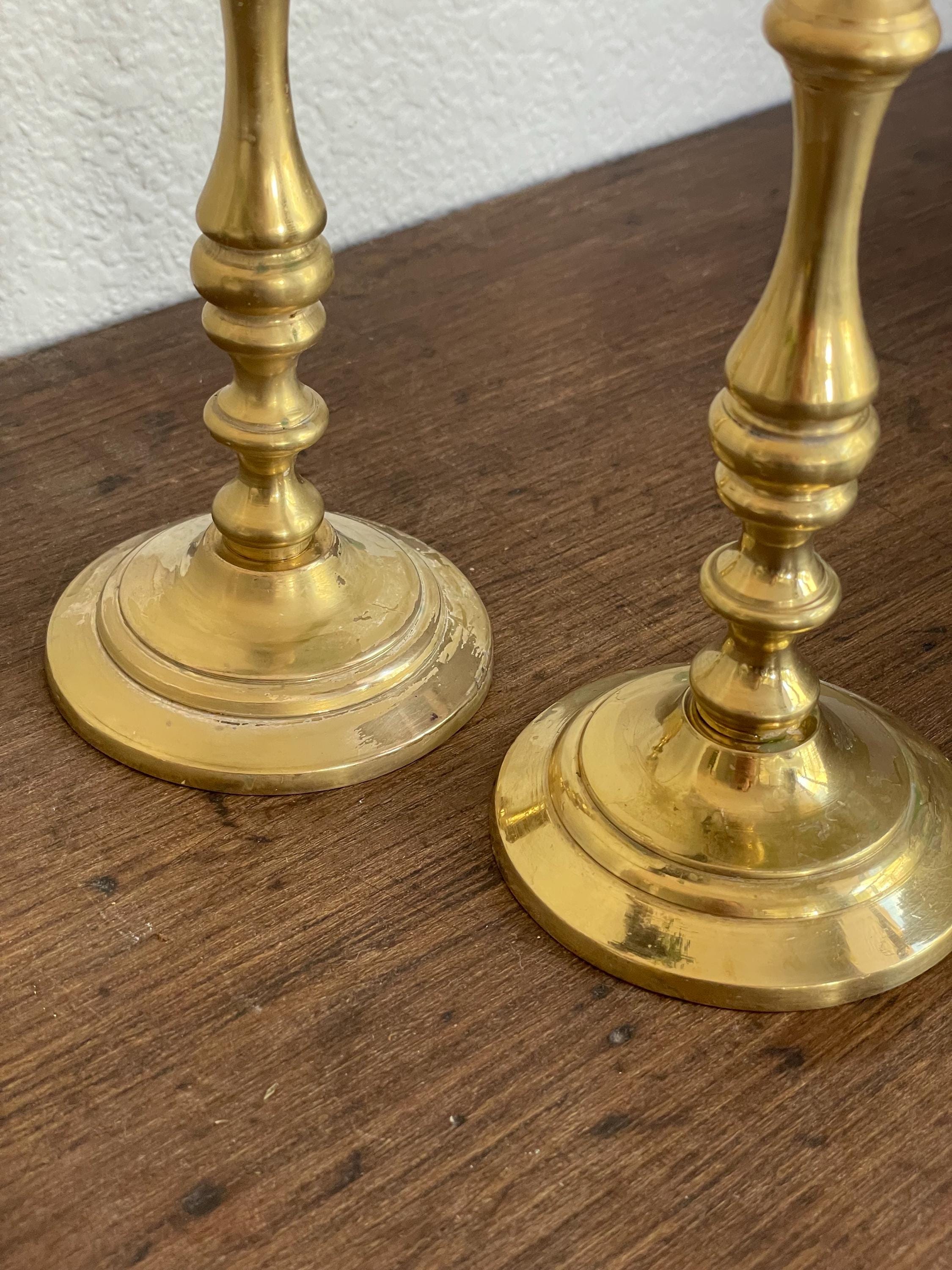 ヴィンテージ 7インチ 真鍮製キャンドルホルダー ペア - Etsy 日本
