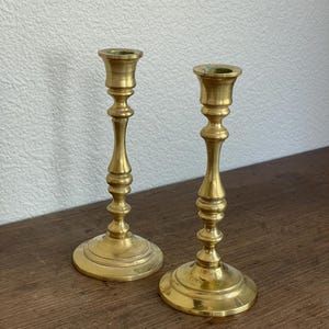 Pair of Vintage 7&quot; Brass Candlestick Holders