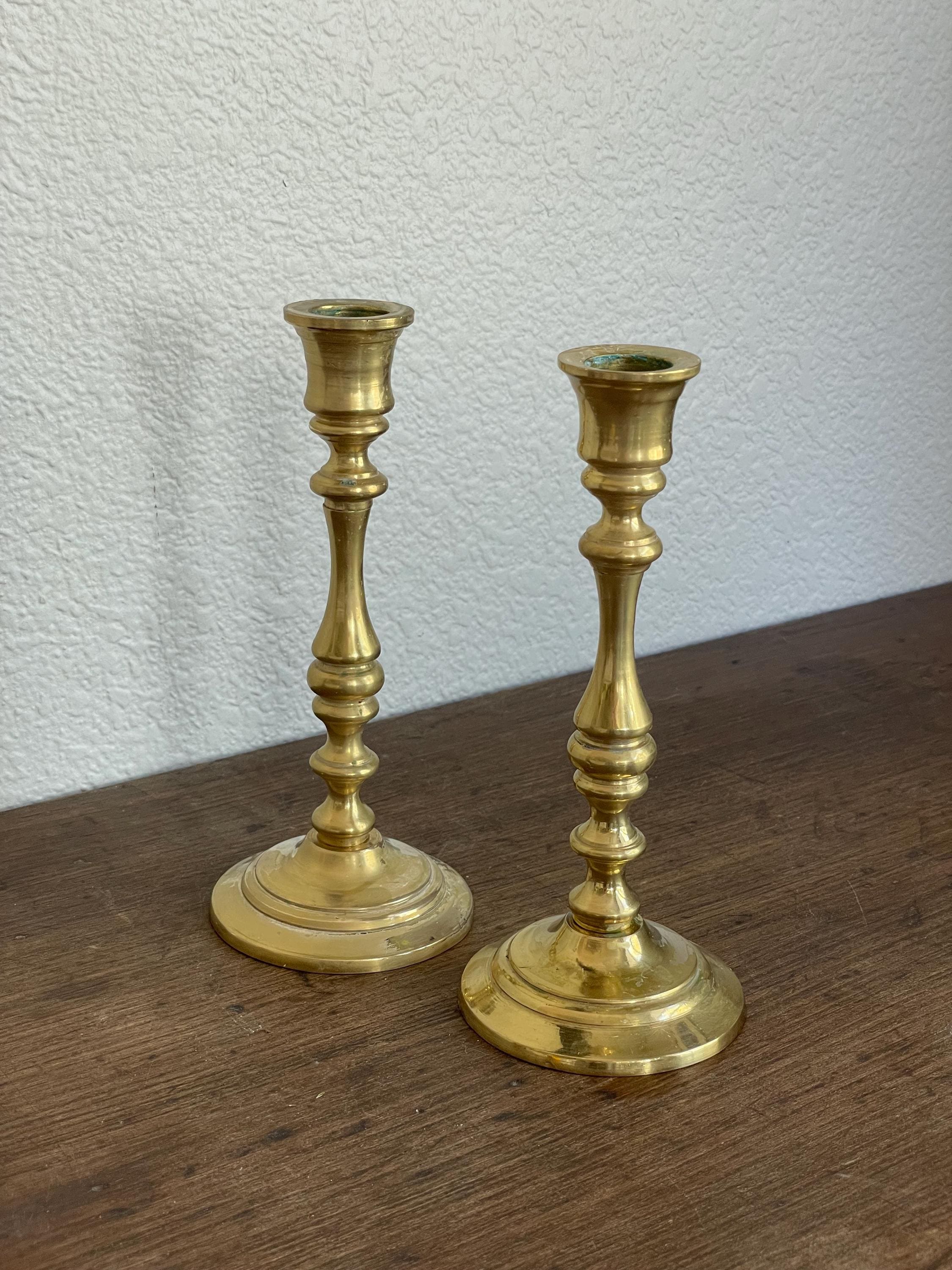 ヴィンテージ 7インチ 真鍮製キャンドルホルダー ペア - Etsy 日本