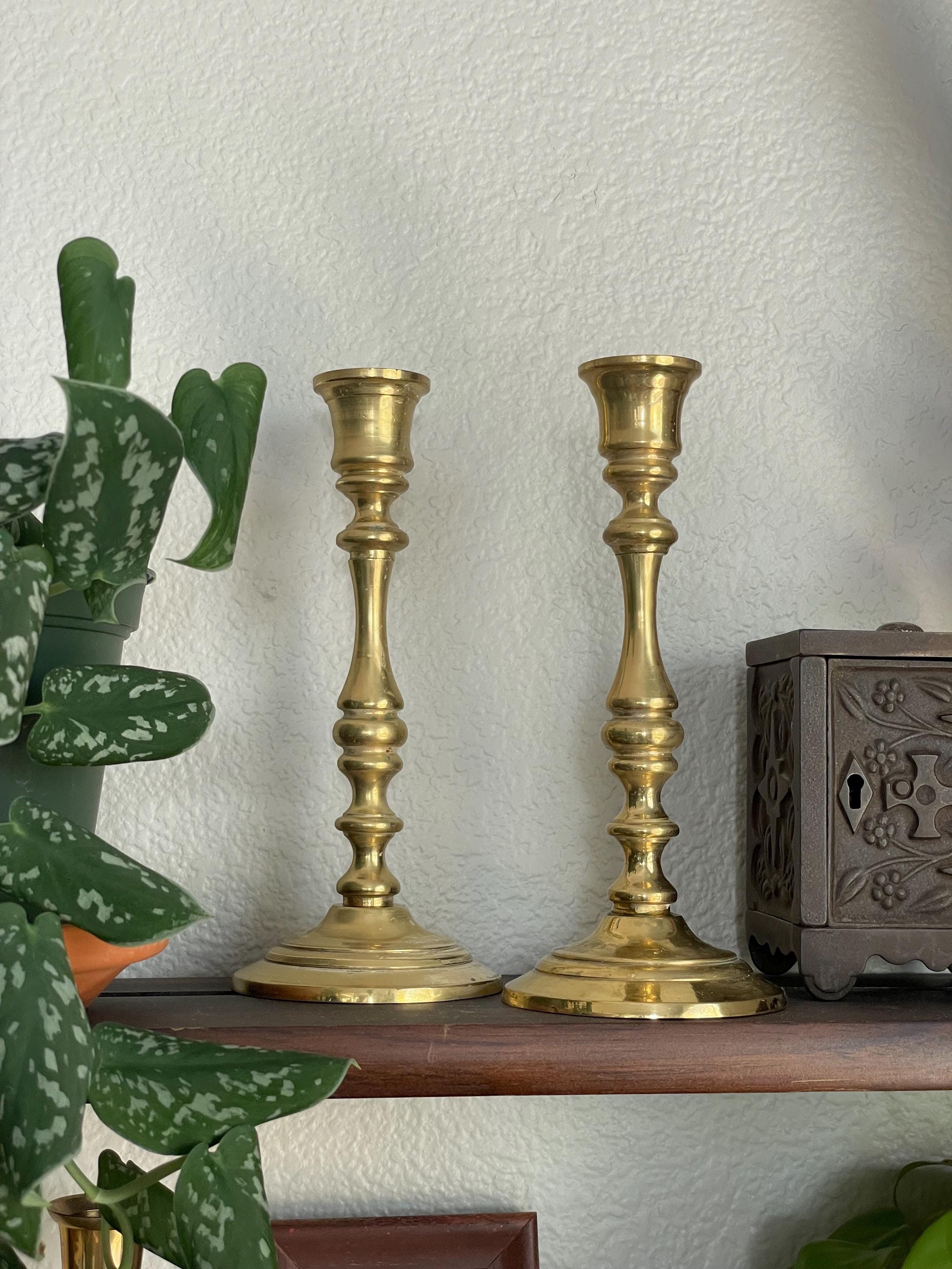 ヴィンテージ 7インチ 真鍮製キャンドルホルダー ペア - Etsy 日本