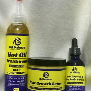 Hair Growth Bundle: Natural Butter, Serum & Hot Oil Treatment