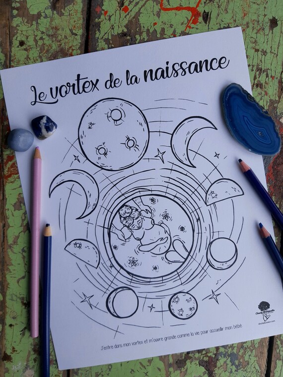Coloriage De Maternite Et De Naissance Vortex De La Naissance Etsy
