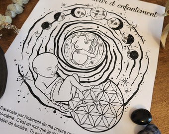 Maternity and birth coloring page Inner journey of childbirth