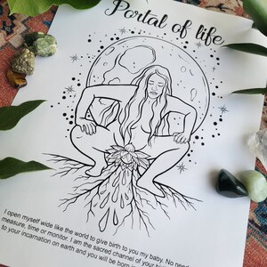Maternity and birth coloring page Portal of life