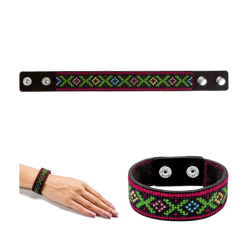 5 designs Bracelet with embroidery kit