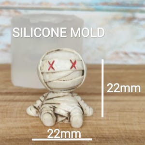 Cute Mummy 3D Silicone Mold – Halloween Figure Mold for Resin, Polymer Clay, Wax, Soap – Kawaii Spooky DIY Decoration. Food Safe