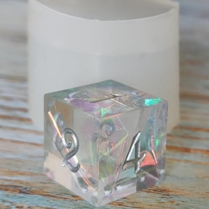 Molde de silicona flexible de 2 piezas de 16 mm para manualidades, ideal para RPG D6, arcilla polimérica, resina, cera, yeso y arcilla. Apto para alimentos.