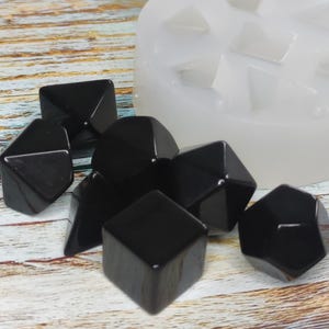 2-Part Flexible Silicone Mold for Blank Gaming Dice For Polymer clay, Resin, Wax, Plaster, Clay, Food Safe