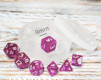 Mini DnD-dobbelsteenset | 2-delige siliconen mal met deksel | RPG hars dobbelstenen mal