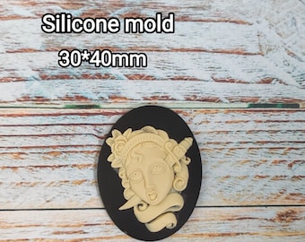 Silicone Halloween Cameo Pendant DIY mold Polymerclay Epoxy Wax Candle Food Safe Mould