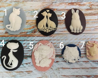 Silicone molds Cameo Cat Cats DIY Sugarcraft, Resin, PolymerClay, Soap