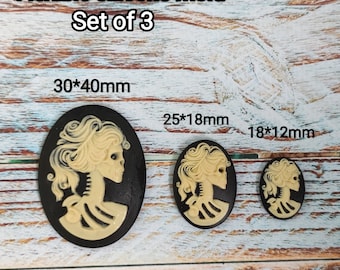Scull Cameo Set Silicone mold Halloween Pendant Mould Candle DIY Cabochon Pilymerclay Epoxy