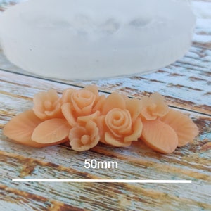 Silicone Flower Cabochon Mold DIY Craft Supplies for Polymer Clay, Resin, Wax, Chocolate. Food Safe