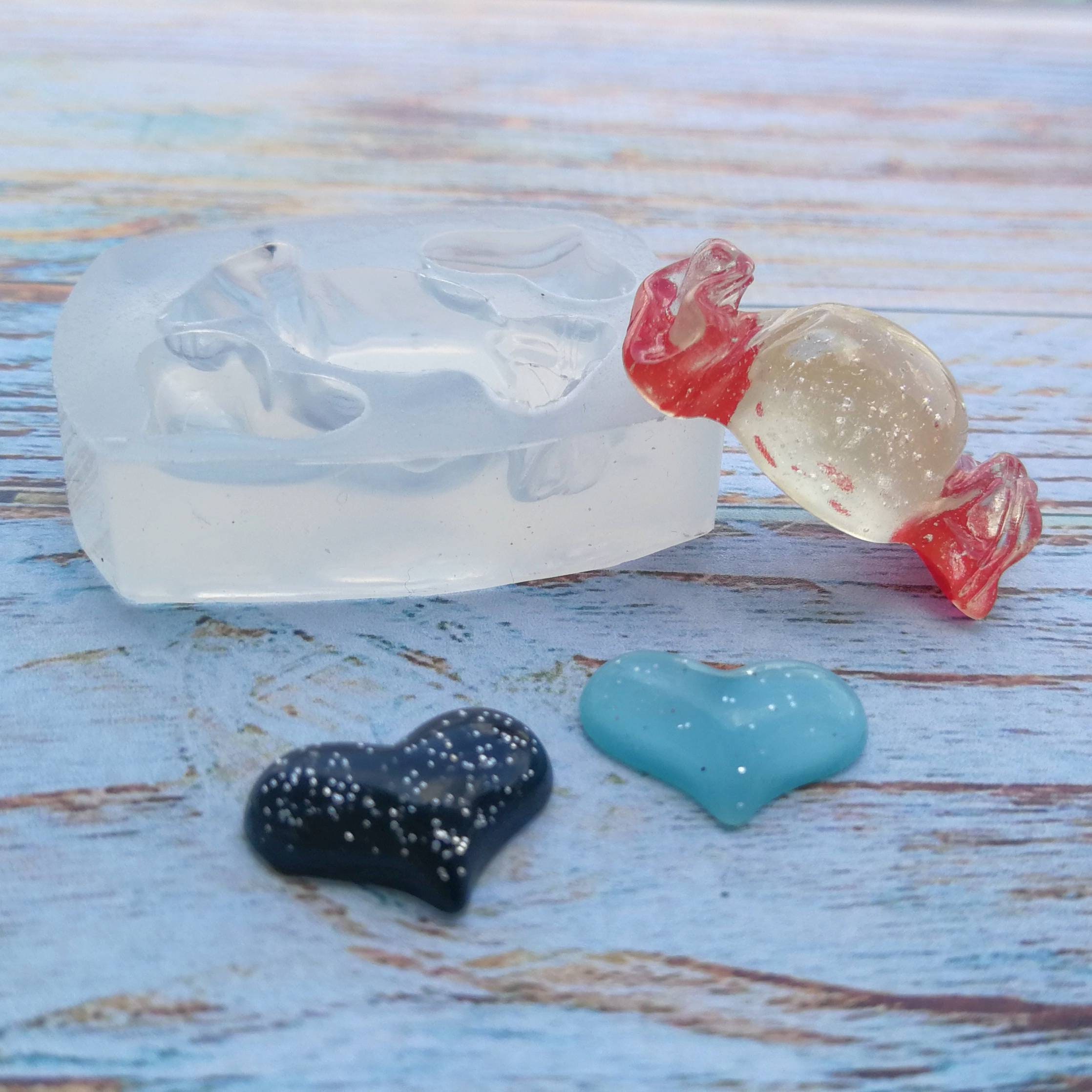 Flexible Silicone mold Candy and Hearts. Miniature DIY Mold. Etsy