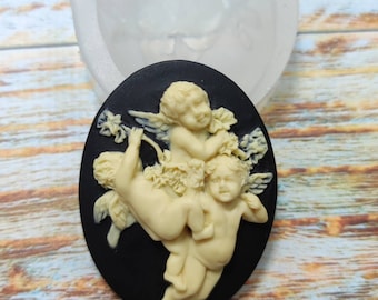 Cameo Angel Silicone DIY Molds for Polymer Clay, Wax, Epoxy, Candles, Chocolate. Food Safe