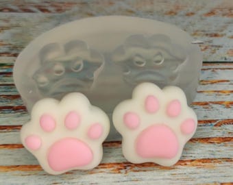 Dog Cat Paw Mold Set Stud Earring DIY UV Resin, Epoxy, Polymer Clay, Soap, Clay Shape Cutter, Food Grade Silicone