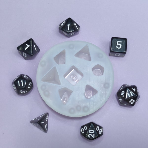 Dice DnD Silicone mold Set Epoxy Resin Polymerclay Soap Food Safe