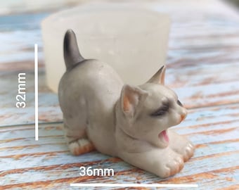 3D Cat mold Kitty silicone mold Polymerclay Epoxy Resin Chocolate Candle