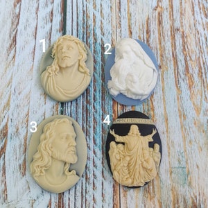 Cameo Silicone Mold Mother Mary Jeusus DIY Pendant Mould Sugarcraft, Resin, PolymerClay, Soap