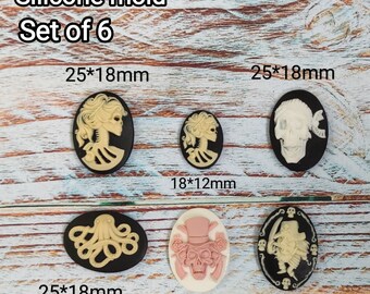 Small Silicone Halloween Scull Small 25*18mm Pendant DIY mold Polymerclay Epoxy Candle Food Safe Sugarcraft