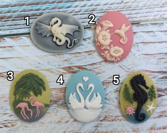 Cameo Silicone Mold Bird Dragon Sea Horse Swan Sugarcraft, Resin, PolymerClay, Soap