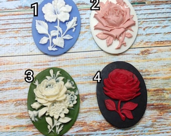 Silicone Mold Cameo Flower DIY Pendant Mould Sugarcraft, Resin, PolymerClay, Soap
