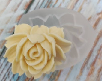 Flexible Silicone Mold for Big Flower Cabochon 43mm*34mm*16mm DIY Craft Supplies for Polymer Clay, Resin, Wax, Candle. Food Safe