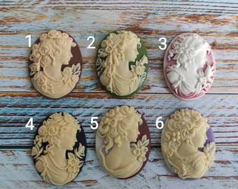 Lady Cameo Silicone mold, DIY Pendant Mold Sugarcraft, Resin, PolymerClay, Soap