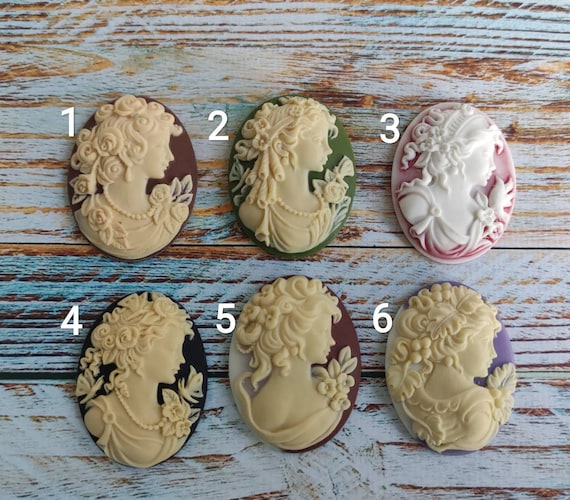 Lady Cameo Silicone mold, DIY Pendant Mold Sugarcraft, Resin, PolymerClay, Soap