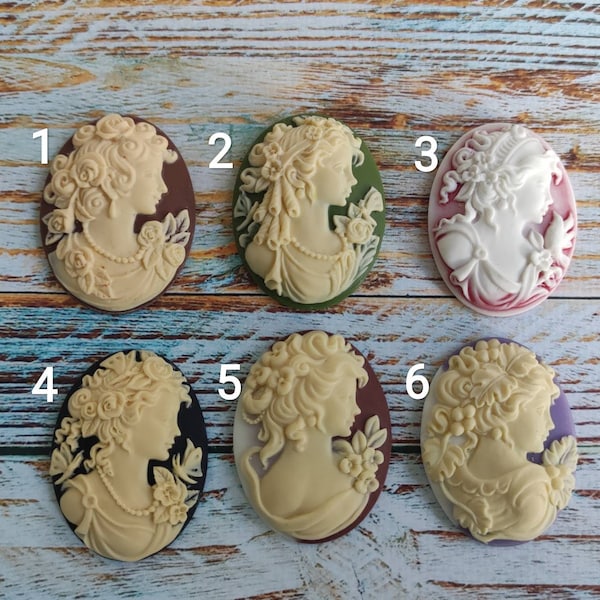 Lady Cameo Silicone mold, DIY Pendant Mold Sugarcraft, Resin, PolymerClay, Soap