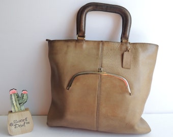 Vintage Coach NYC Kisslock Tote