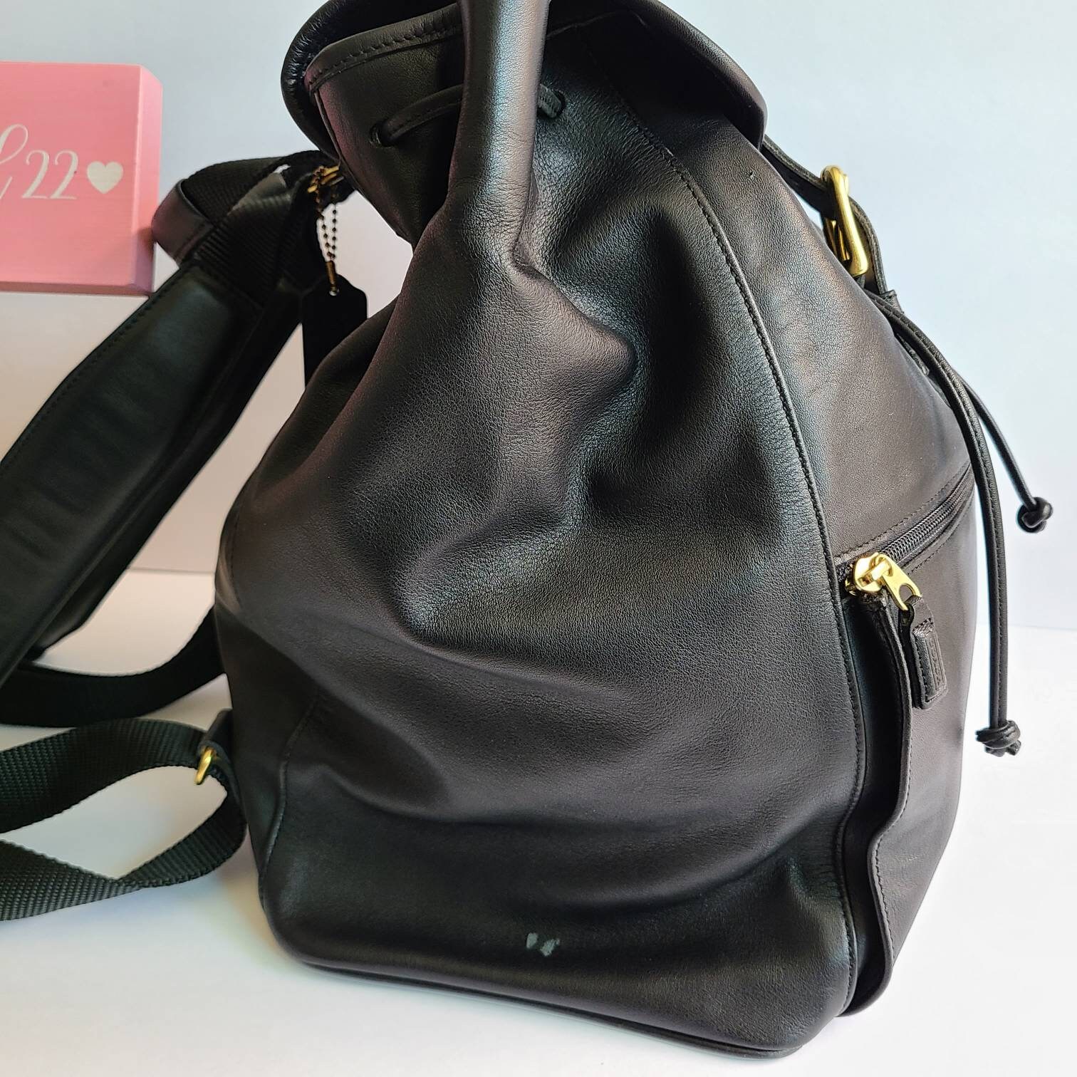 Coach Black Leather Travel Backpack Etsy UK