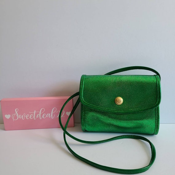 Custom Vintage Coach Chrystie Green Glitter Shoul