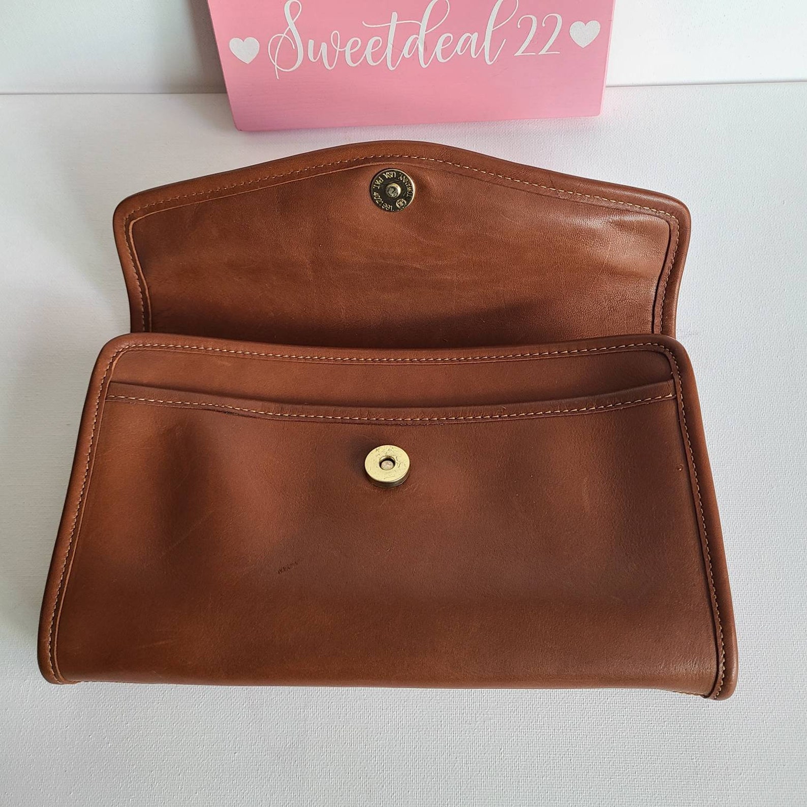 Vintage Coach NYC Leather Envelope Clutch Etsy