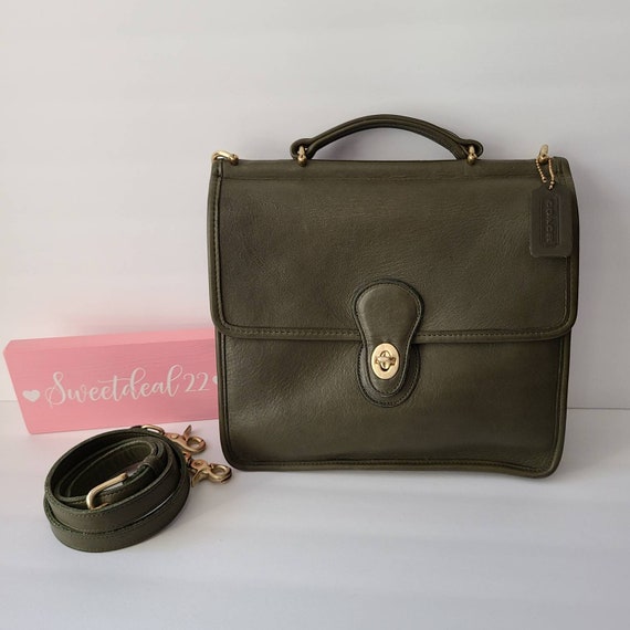 Vintage Coach Olive Green Willis Top Handle Satche