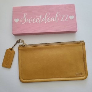 Vintage Coach Yellow Slim Makeup Case
