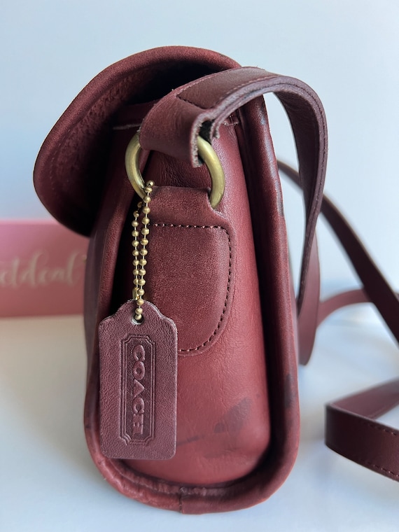 希少✨Vintage Coach Shoulder bag burgundy Vintage Coach Nyc Burgundy Stewardess Shoulder Bag - Etsy