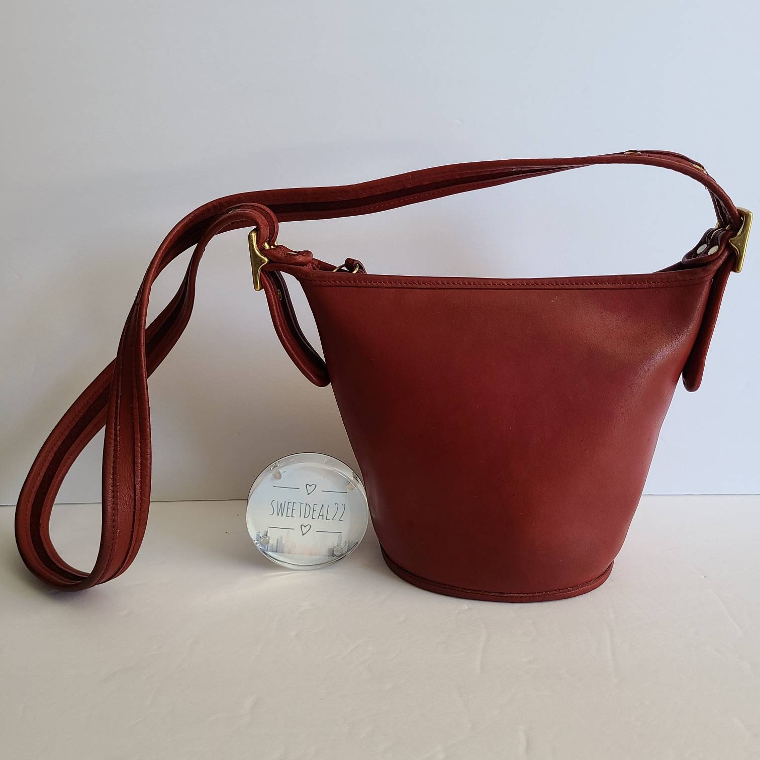 Red Maggie Duffle Bucket Bag 