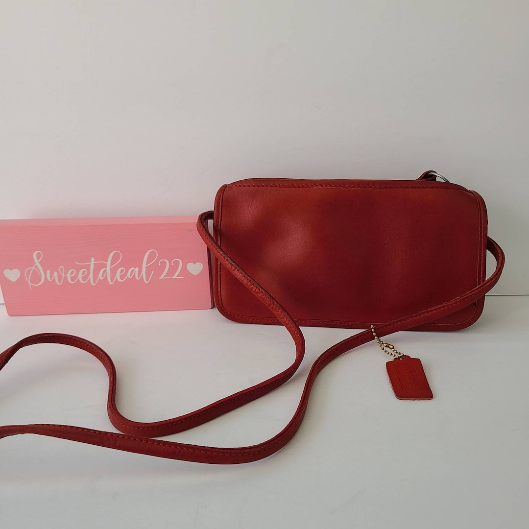 Vintage Coach NYC Red Zippered Pouch - Etsy Vintage Coach NYC Red Zippered Pouch - Etsy